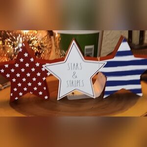 Rae Dunn  STARS & STRIPES patriotic star trio